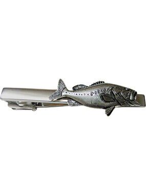 Stylish Bass Fish Square Tie Clip | Unique Fishing Gift for Men | Elegant
